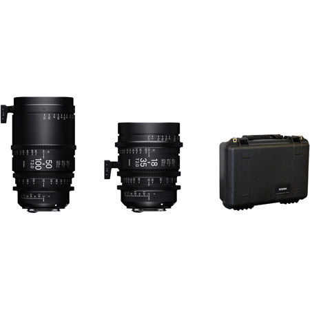 Sigma 18-35mm and 50-100mm T2.0 High-Speed Cine Lens with Case for PL Mount,Feet