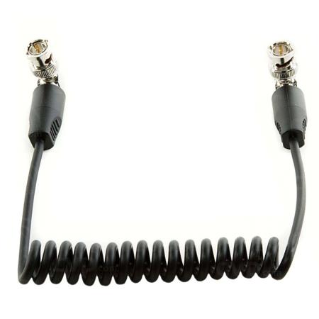 Shape 10" Coil SDI Cable with Right Angle BNC 90 Deg. Connectors