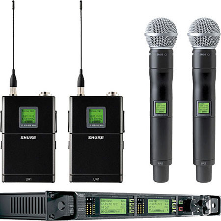 Shure UR124D+/SM58-X1 Wireless Combo Microphone System, X1/944-952MHz