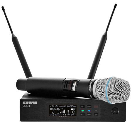 Shure QLXD24/Beta 87A Wireless Handheld Microphone System, J50A: 572-616MHz