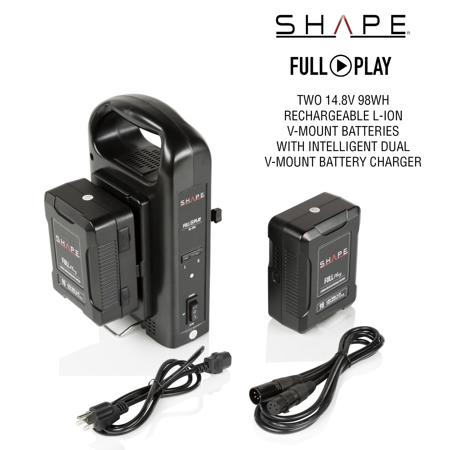 Shape 2x Full Play 14.8V 98Wh Lithium-Ion V-Mount Battery with Dual Charger