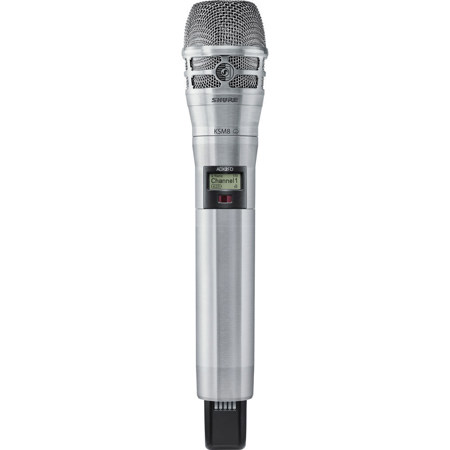 Shure ADX2FD Handheld Transmitter with KSM8 Mic Capsule, G57: 470-616MHz, Nickel