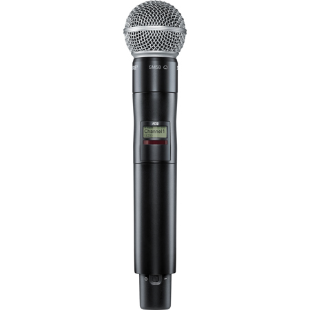 Shure AD2 Wireless Handheld Transmitter, SM58 Mic Head, G57: 470-616MHz, Black