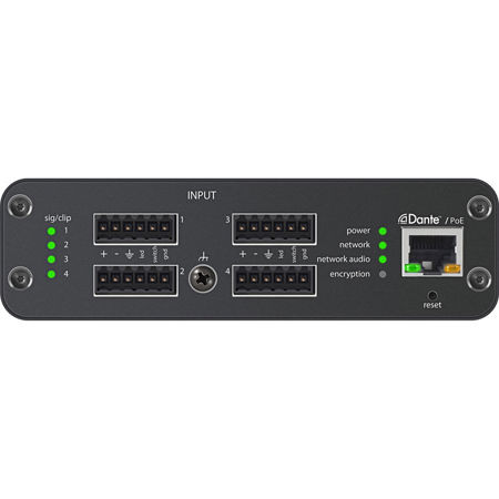 Shure Microflex Advance 4 Channel Dante Mic/Line Audio Input Network Interface