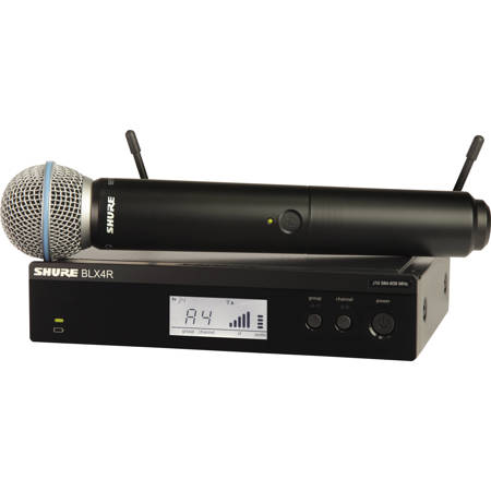 Shure BLX24R/B58 Single-Ch Wireless Rackmount System with BLX2/B58 Handheld Mic H11: 572-596MHz