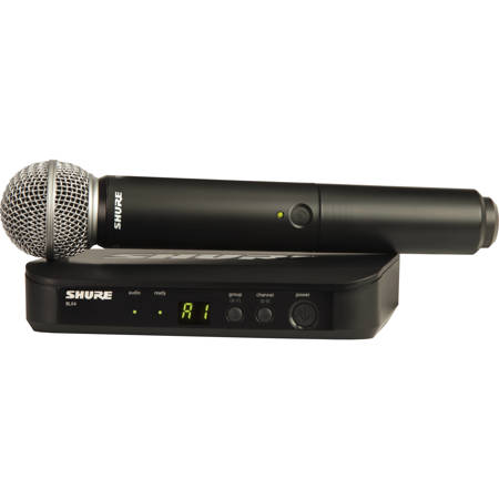 Shure BLX24/SM58 Single-Ch Wireless Receiver System with BLX2/SM58 Handheld Mic J11: 596-616MHz
