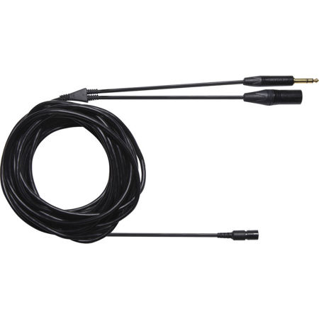 Shure 25' Detachable Cable with Neutrik 3-Pin XLR Male Connector and 1/4" Stereo Plug for BRH50M/440M/441M Broadcast Headset
