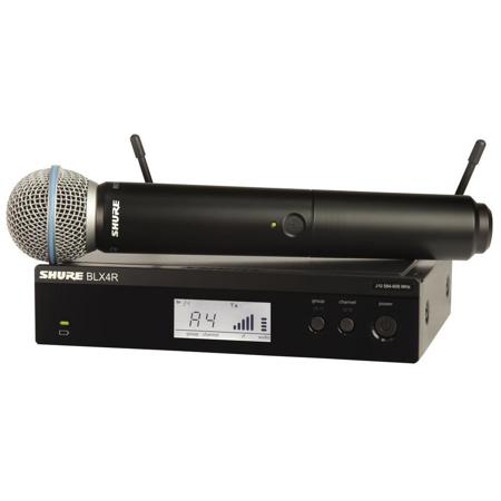 Shure BLX24R/B58 Single-Ch Wireless Rackmount System with BLX2/B58 Handheld Mic H10: 542-572MHz