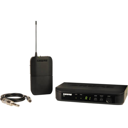 Shure BLX14 Wireless Guitar System with WA302 Instrument Cable J11: 596-616MHz
