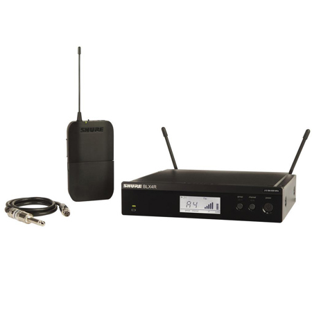 Shure BLX14R Rackmount Wireless Guitar System with WA302 Instrument Cable H11: 572-596MHz