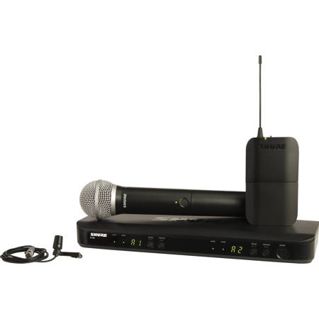 Shure BLX1288 Dual-Channel Wireless Combo System w/PG58 Capsule & CVL Microphone H11: 572-596MHz