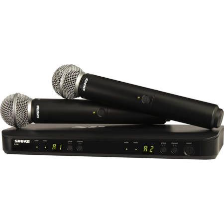 Shure BLX288 Dual-Channel Wireless Handheld Microphone System with SM58 Capsule H11: 572-596MHz