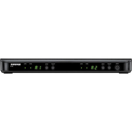 Shure BLX88 Dual-Channel Wireless Receiver, J10: 584 - 608 MHz Frequency Band, 2x XLR & 2x 1/4" Outputs