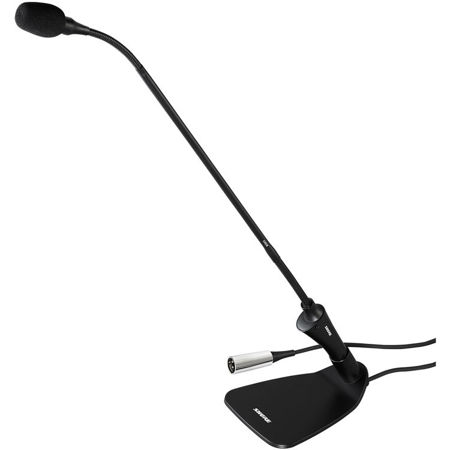 Shure Centraverse CVG18D-BC 18" Gooseneck Condenser Cardioid Microphone with Integrated Desktop Base and 12' Cable, Inline Pre-Amp