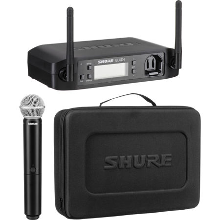 Shure GLXD4 Wireless Receiver System, GLXD2 Handheld Transmitter, Beta 58A Mic