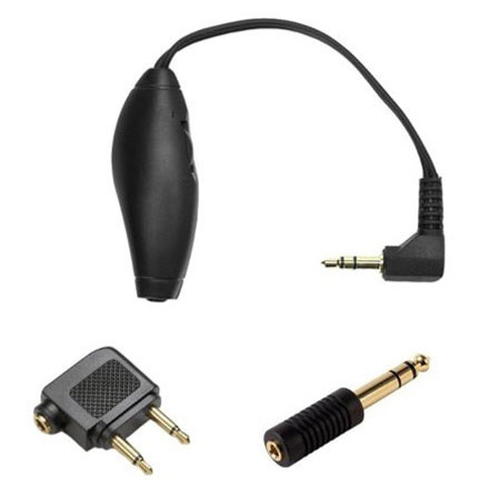Shure EAADPT-KIT Headphone Adapter and Volume Control Kit, with Airplane / Airline Dual Prong Adapter
