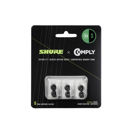 Shure 100 Series Comply Foam Sleeves for Shure Earphone,3 Pair,Hanging Packaging Small