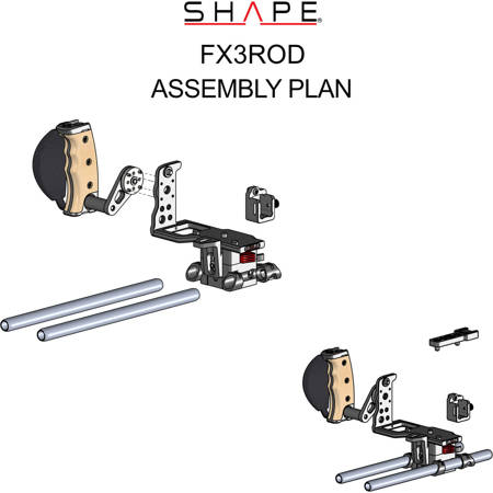 Shape Half Camera Cage and 15mm LW Rod System for Sony FX3