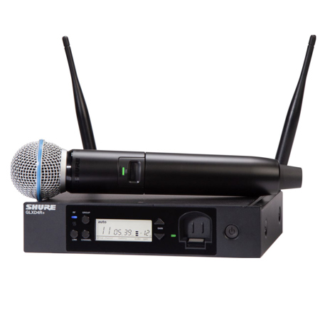 Shure GLXD24R+ Dual Band Digital Wireless Rack System,BETA58A Mic,Z3: 2.4/5.8GHz