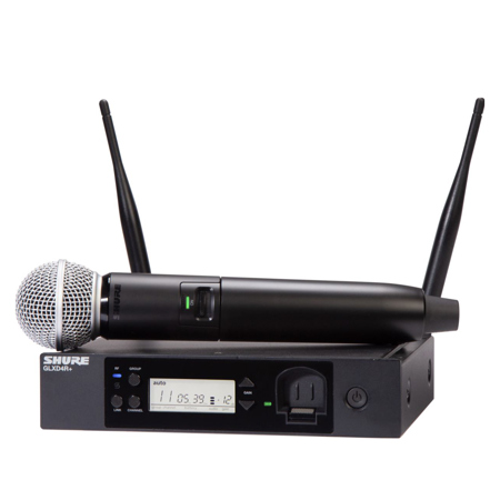 Shure GLXD24R+ Dual Band Digital Wireless Rack System w/SM58 Mic, Z3: 2.4/5.8GHz