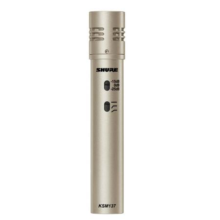 Shure KSM137/SL Cardioid Condenser Microphone, 20 Hz-20 kHz Frequency Response, Champagne