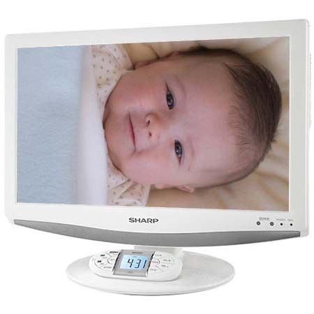 Sharp LC-19SK24U-W 19" LCD Flat Panel TV with 16:9 Aspect Ratio, 1366 x 768 Resolution, NTSC / ATSC / QAM Tuners