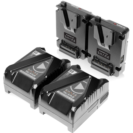 Shape 2x Full Play Mini 14.4V 99Wh V-Mount Li-Ion Battery w/Dual Battery Plate