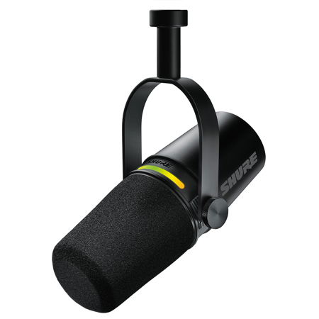 Shure MV7+ XLR/USB-C Hybrid Cardioid Dynamic Podcasting Microphone, Black