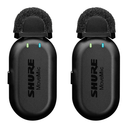 Shure MoveMic Two-Channel Wireless Lavalier Microphone System MV