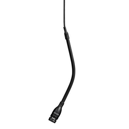 Shure MX202B/S Mini-Condenser Supercardioid Microphone with 30' Cable, In-Line Preamp, Black