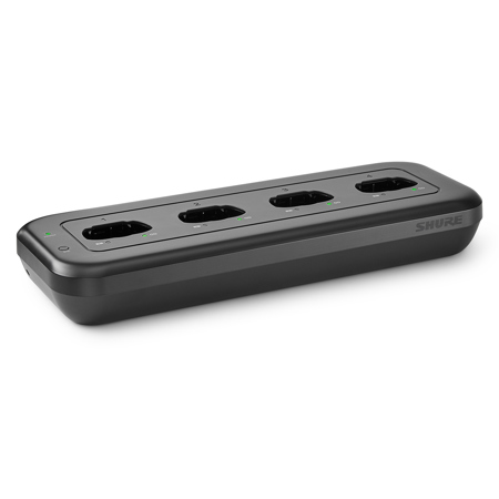 Shure MXWNDX4 4-Port Networked Charging Station for Bodypack, HH, Boundary Mic