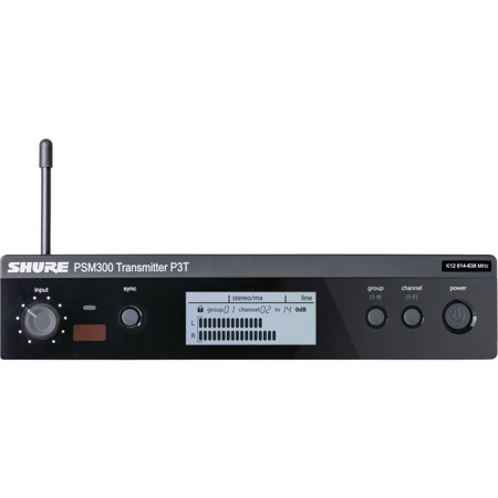 Shure P3T Half Rack Single Channel Wireless Transmitter for PSM 300 Monitor System, J13:566-590MHz