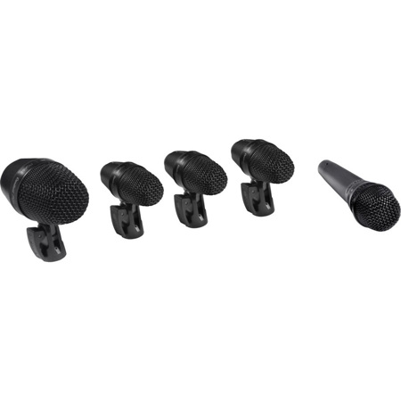 Shure 5-Piece Drum Microphone Kit, Includes PGA52, PGA56 & PGA57 Mics, A25D Stand Adapter, AP56DM Drum Mounts, XLR-XLR Cables, Case