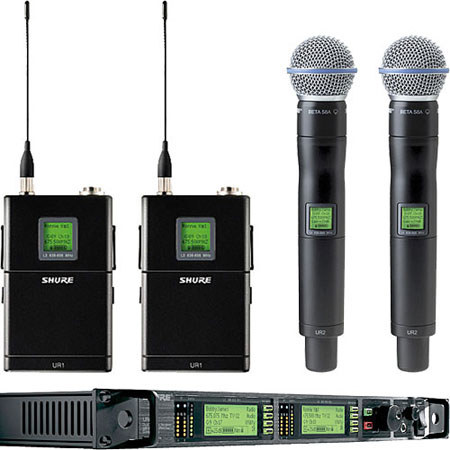 Shure UR124D+/BETA58-H4 Dual Wireless Combo Microphone System