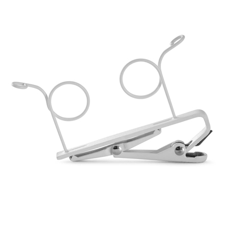 Shure Dual Tie Clip for MX183, MX184 and MX185 Lavalier Microphones White