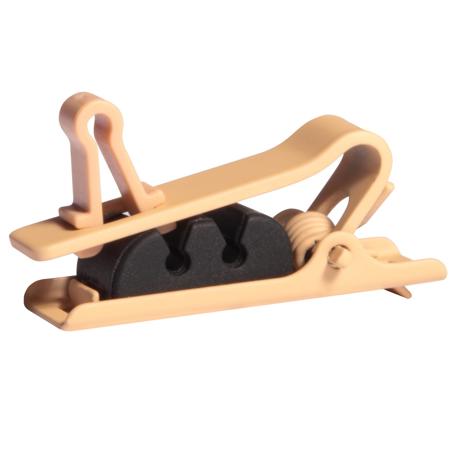 Shure Single Tie Clip for TwinPlex Lavalier Microphones, Tan, 3-Pack