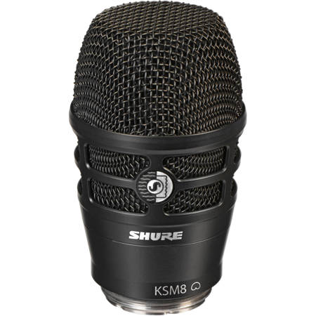 Shure KSM8 Dualdyne Cardioid Dynamic Wireless Microphone Capsule, Black