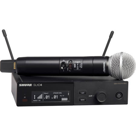 Shure SLXD24/SM58 1-Channel Digital Wireless Vocal System with SM58 Mic Capsule G58: 470-514MHz