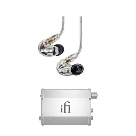 Shure SE215 SI In-Ear Stereo Earphones Clear W/iFi Nano-iDSD PCM/DSD/DXD USB DAC