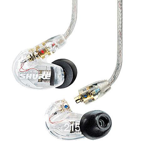 Shure SE215 Earphones, Bundle w/CBL-M+-K-EFS iPod Headphone & Black Foam Sleeves