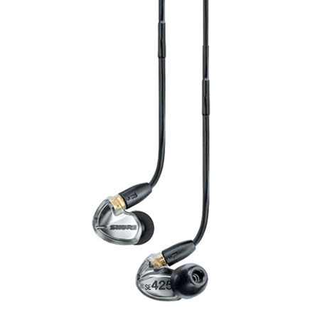 Shure SE425 Sound Isolating In-Ear Stereo Headphones, Metallic Silver