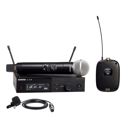 Shure SLXD124 Digital Wireless Combo System w/SM58 Capsule & WL185M Lavalier Mic J52: 558-616MHz