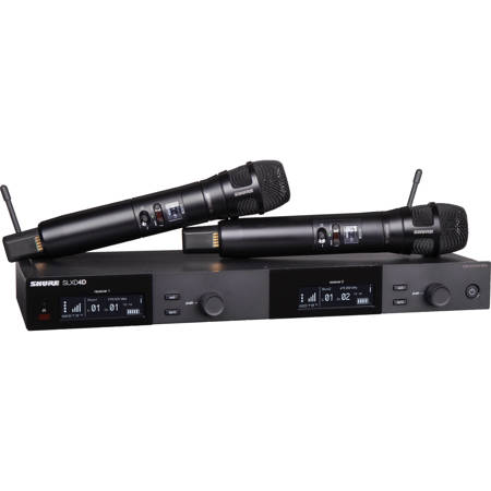 Shure SLXD24D/N8 Dual-Ch Digital Wireless Vocal System with N8 Mic Capsule,Black H55: 514-558MHz Cardioid
