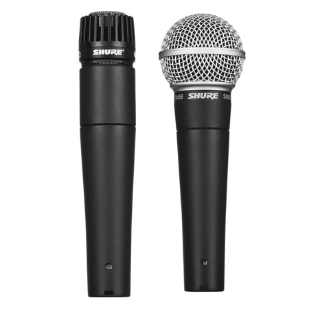 Shure SM57-LC Cardioid Dynamic Instrument Microphone with SM58-LC Vocal Microphone