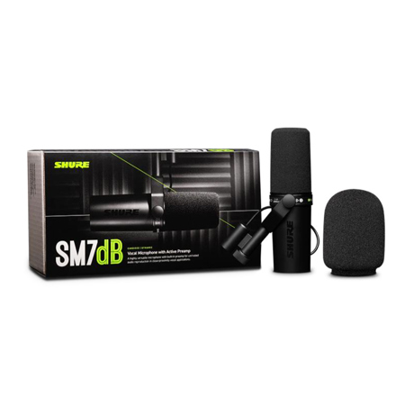 Shure SM7dB Cardioid Active Dynamic Vocal Microphone with Built-In Preamp, Black SM7DB Shure SM7dB Cardioid Active Dynamic Vocal Microphone with Built-In Preamp, Black SM7DB