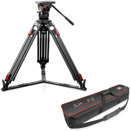 Shape Pro Video 3-Section Carbon Fiber Tripod with Fluid Head, 33 lbs