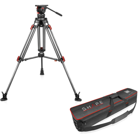 Shape Pro Video 3-Section CF Tripod with Fluid Head & Mid-Level Spreader, 33 lbs