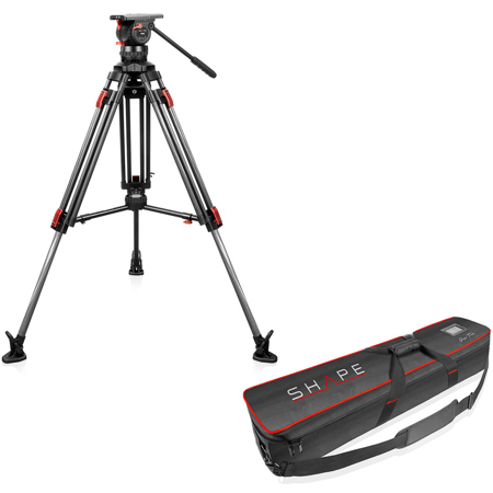 Shape Pro Video 3-Section CF Tripod with Fluid Head & Mid-Level Spreader, 45 lbs