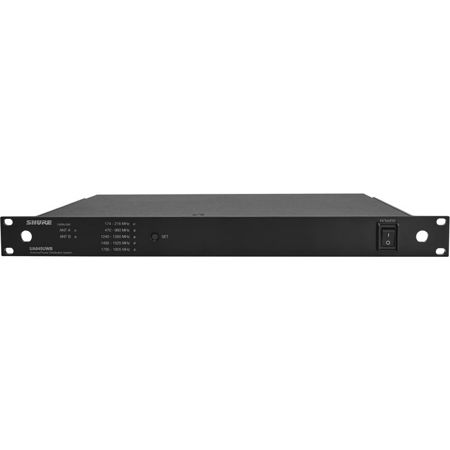 Shure UA845UWB Ultra-Wide Band Antenna and Power Distribution System (174 - 1805MHz) for QLX-D, ULX, ULX-D, SLX and BLX (BLX4R Only) Receivers, Includes 4x Locking DC Power Cables, 4x Non-Locking DC Power Cables, 10x 22" BNC Cables, 2x 6' BNC Cables, 2x Bulkhead Adaptors