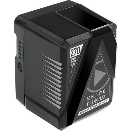 Shape Full Play 14.8V 270Wh 18.6Ah Rechargeable Lithium-Ion V-Mount Battery for Broadcast Video Cameras